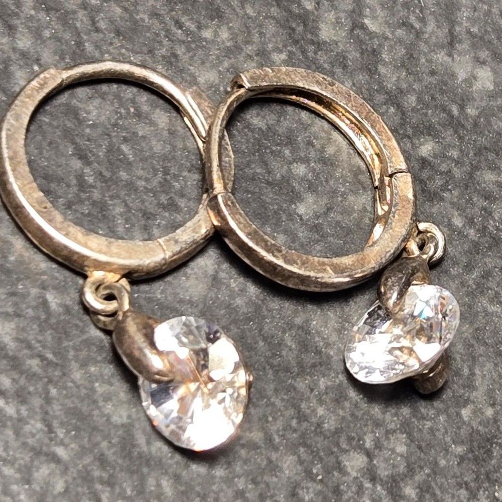 Sparkly Hoops Sterling Silver Earrings